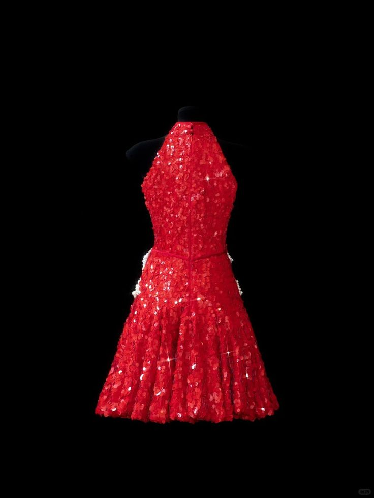 Sparkly Red Sequin A Line Short Homecoming Dress Birthday Dress Y9659