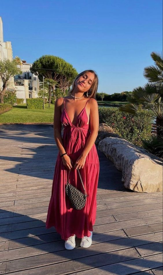 Sexy A-line V Neck Prom Dress,Maxi Dress Y6310