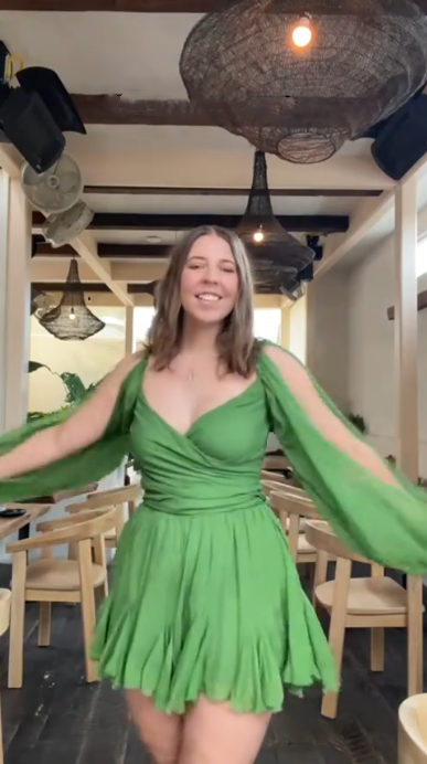 Cute Green Chiffon A Line Short Graduation Homecoming Dress Mini Cocktail Dress Y9461