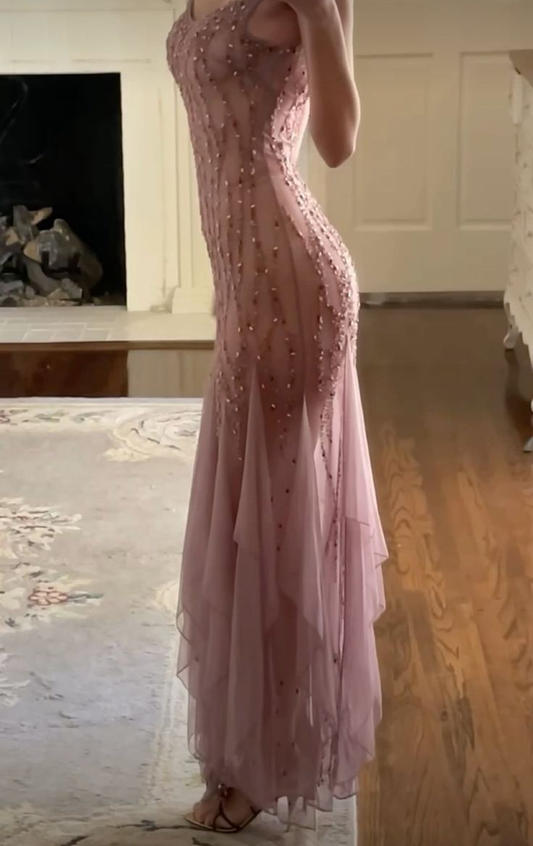 Luxurious Chiffon Beaded Mermaid Long Evening Dress Prom Gown SP1334