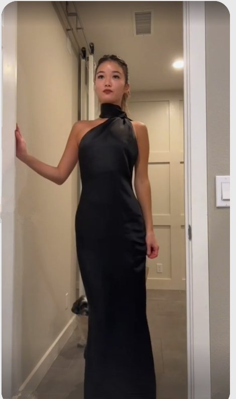 Elegant Black Backless Long Prom Dress,Black Evening Dress Y7426
