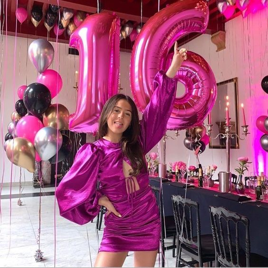 Fuchsia Long Sleeves Homecoming Dress,16th Birthday Outfit Dress Y6990