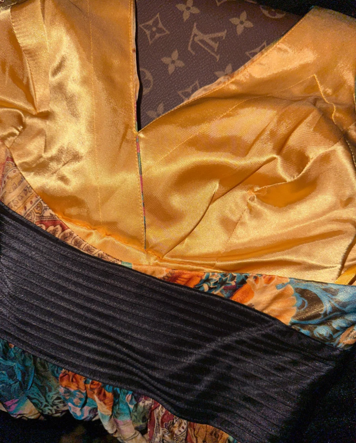 Vintage Halter Chiffon Print Floral Mermaid Long Prom Dress Evening Gown SP878