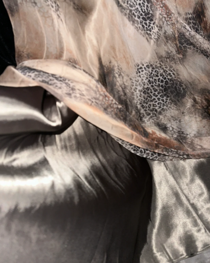 Unique V Neck Chiffon Print Floral Beaded Mermaid Party Dress Long Prom Dresses SP952