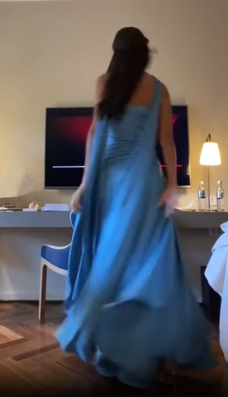 Elegant Blue Prom Dress,Chic Blue Evening Dress Y7442