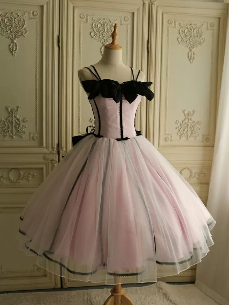 Vintage Pink Spaghetti Straps Tulle A Line Short 18th Birthday Outfits Formal Homecoming Dress Y9326