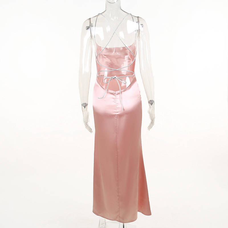 Sexy Pink Mermaid Long Prom Dress,Backless Pink Evening Dress Y1933