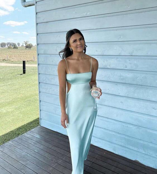 Simple Spaghetti Straps Prom Dress,Wedding Guest Outfit Y7364