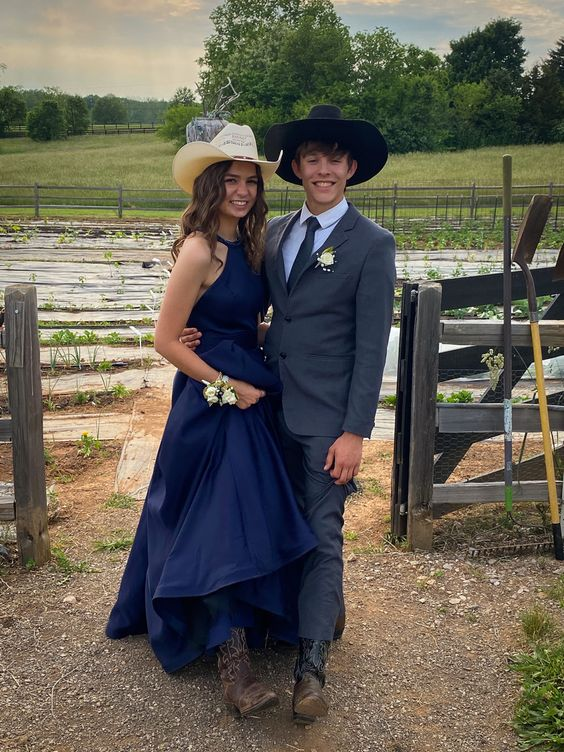 Simple Navy Blue A-line Prom Dress,Navy Blue Graduation Dress Y6832
