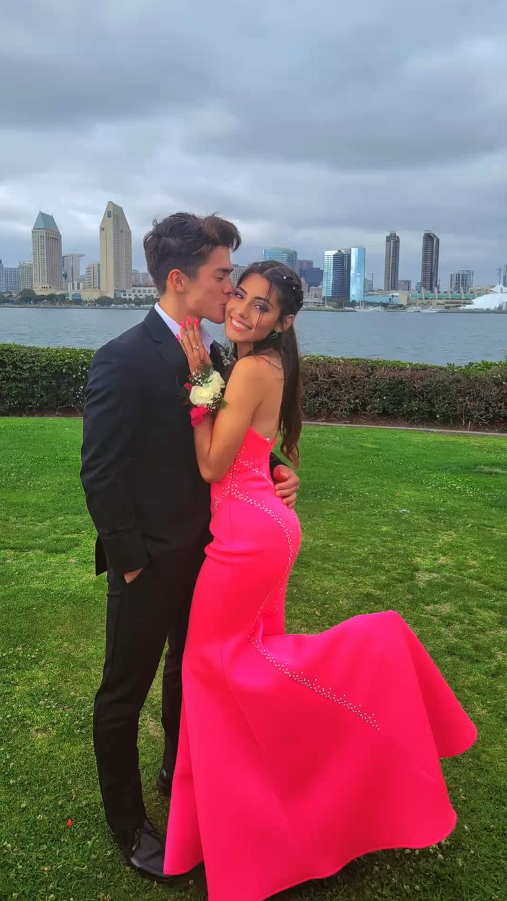 Elegant Hot Pink Mermaid Prom Dress,Chic Evening Dress Y5415