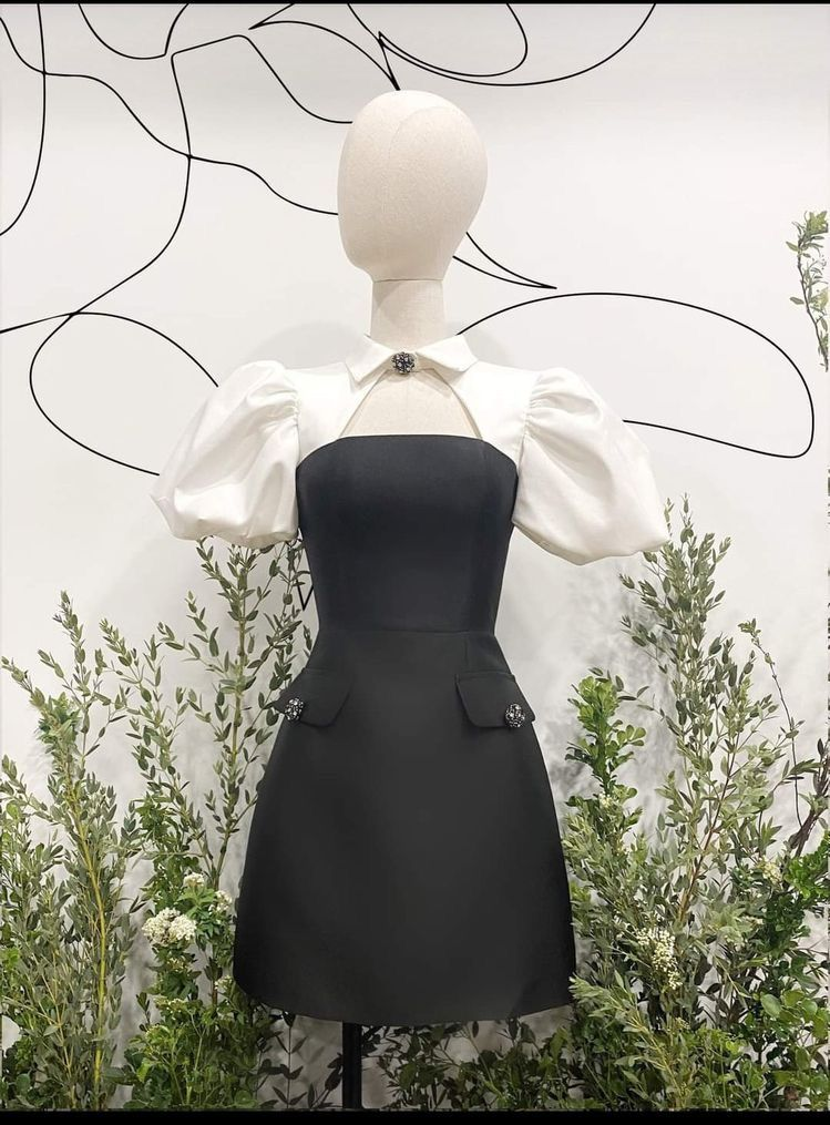 New Arrival A-line Homecoming Dress,Puffy Sleeves Graduation Dress Y2551