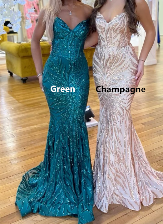 Gorgeous Spaghetti Straps Mermaid Evening Dress Long Prom Dress Y7886