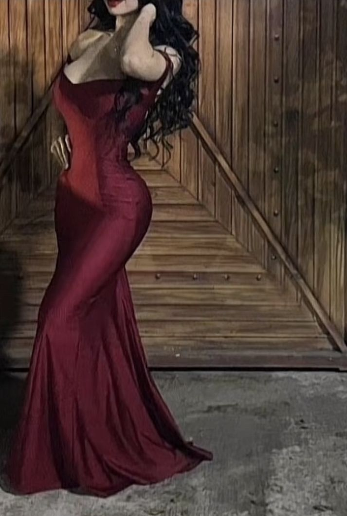 Charming Burgundy Mermaid Backless Evening Prom Dress Y4587