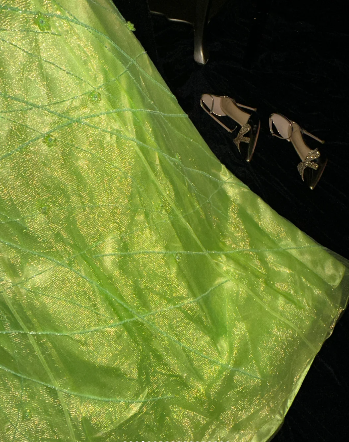 Shiny Green Strapless Tulle Beaded Mermaid Prom Gown Formal Birthday Evening Dress SP782