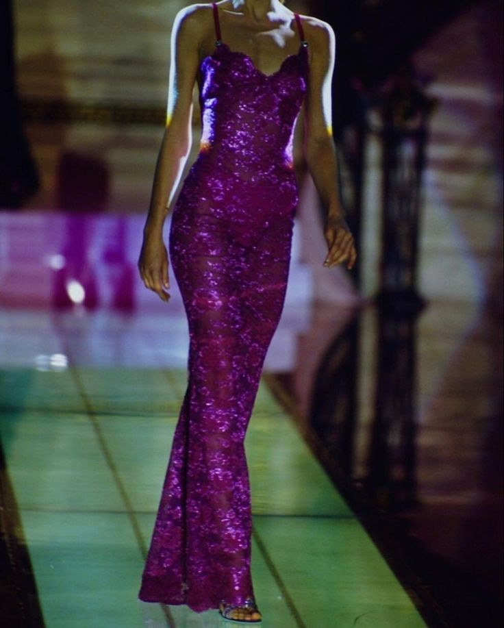 Sexy Lace Mermaid Prom Dress Spaghetti Straps Purple Evening Gown Y8204