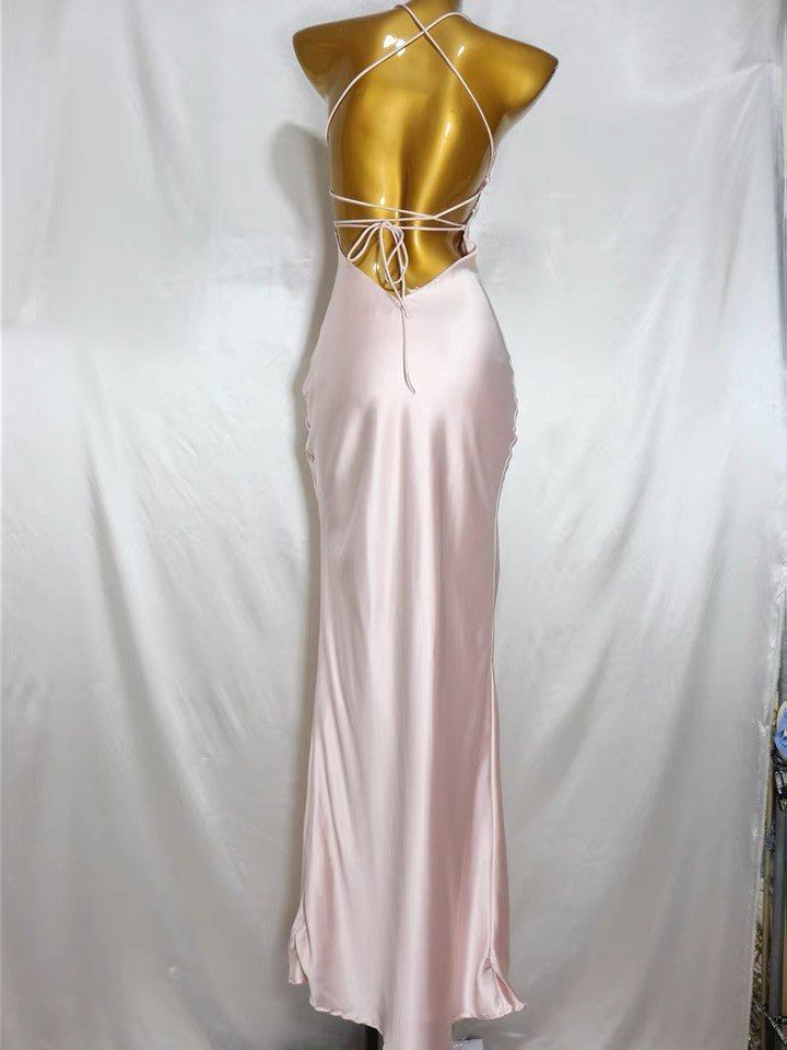 Charming Pink Mermaid Long Prom Dress,Simple Pink Evening Dress Y1932