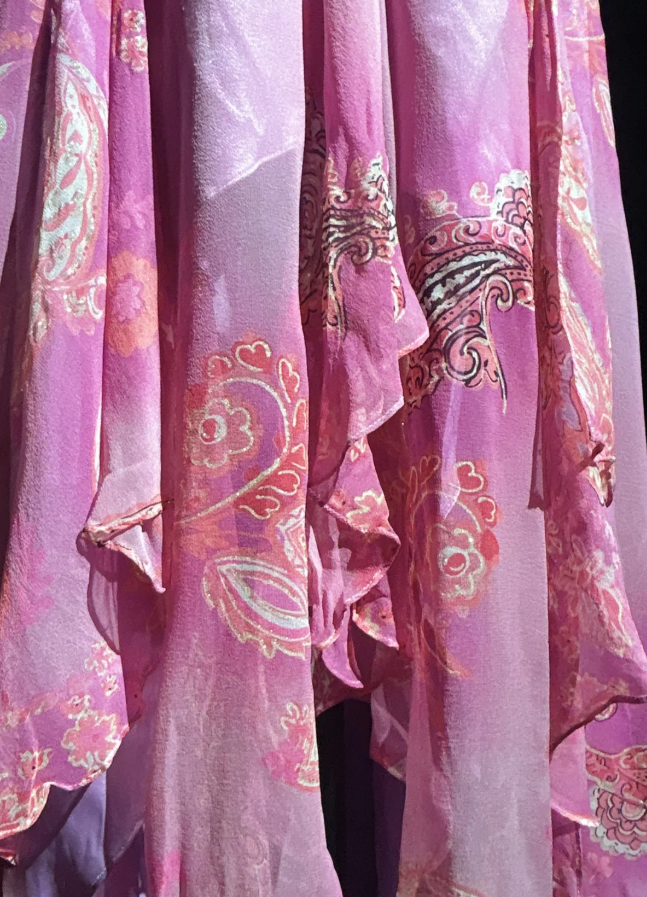 Glamorous Pink Spaghetti Straps Chiffon Floral Beaded Mermaid Evening Dress Long Party Dress SP1816