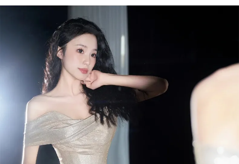 Shiny Off The Shoulder Mermaid Prom Dress Long Evening Dress Y8185