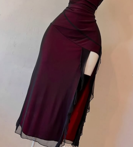 Vintage Strapless Burgundy Sheath Slit Prom Dress Birthday Party Dress Y9635