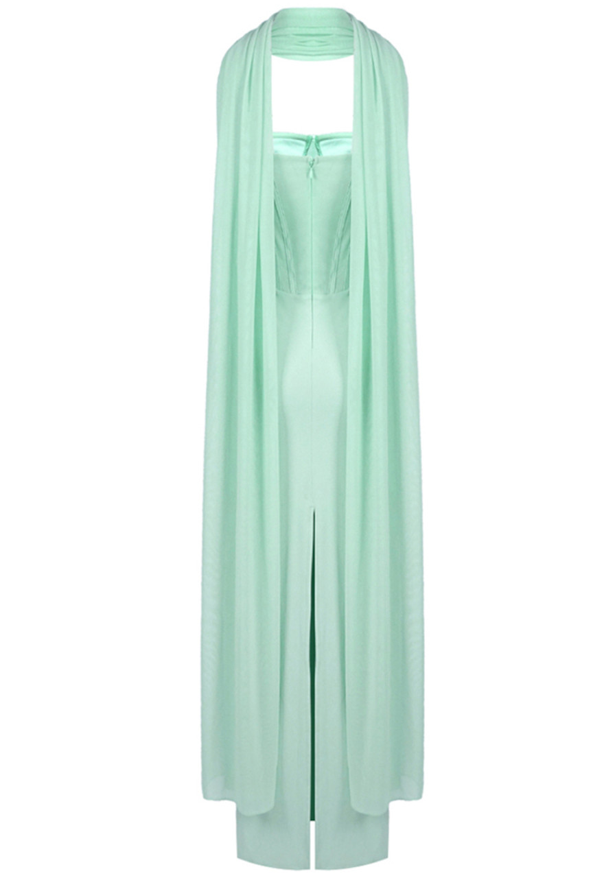 Simple Strapless Sheath Long Party Dress Green Evening Dress Y8704