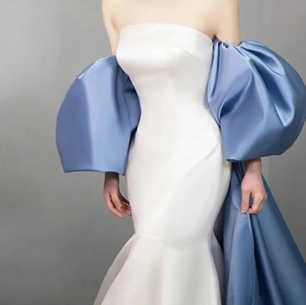 Classy White Mermaid Prom Dress,Pageant Dress Y7150