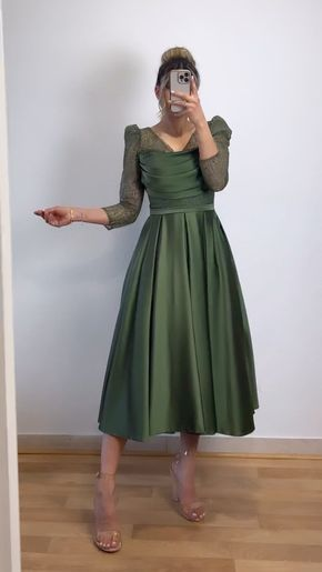 Women's V-Neck Draped Satin Formal Dress Elegant Prom Dress Y5530