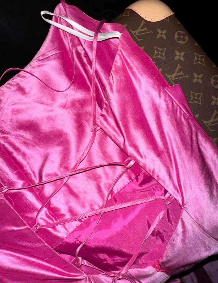 Hot Pink One Shoulder Satin Embroidery Mermaid Prom Gown Long Party Dress SP955