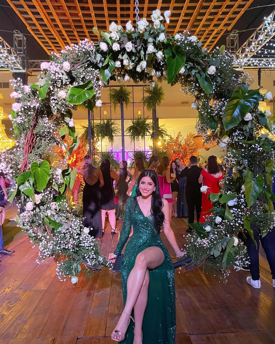 Shiny Green One Sleeve Evening Dress,Green Gala Dress Y5638