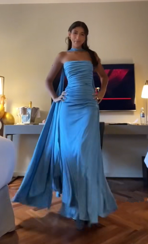 Elegant Blue Prom Dress,Chic Blue Evening Dress Y7442