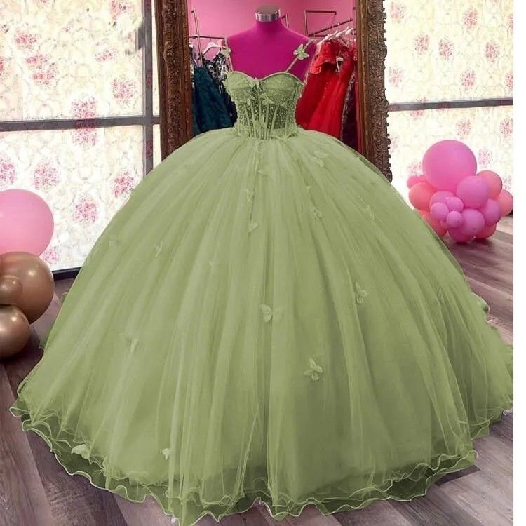 Glamorous Purple Tulle Princess Dress With Butterflies,Ball Gown,Sweet 16 Dress Y5463