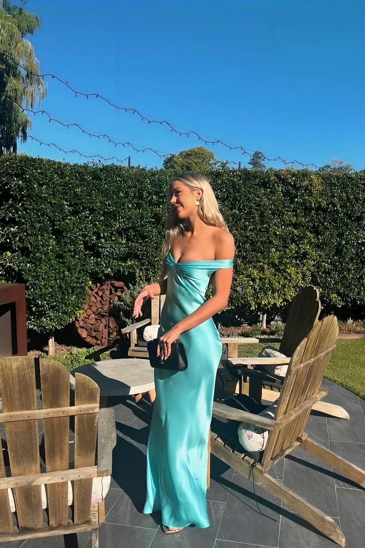Off The Shoulder Long Party Dress Sexy Backless Satin Prom Dress Y7938