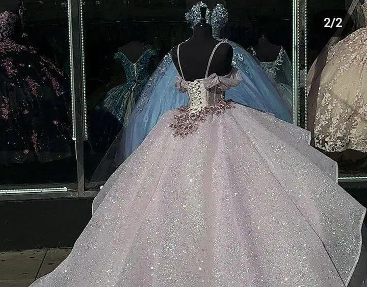 Chic A-line Spaghetti Straps Ball Gown,Sweet 16 Dress Y1918