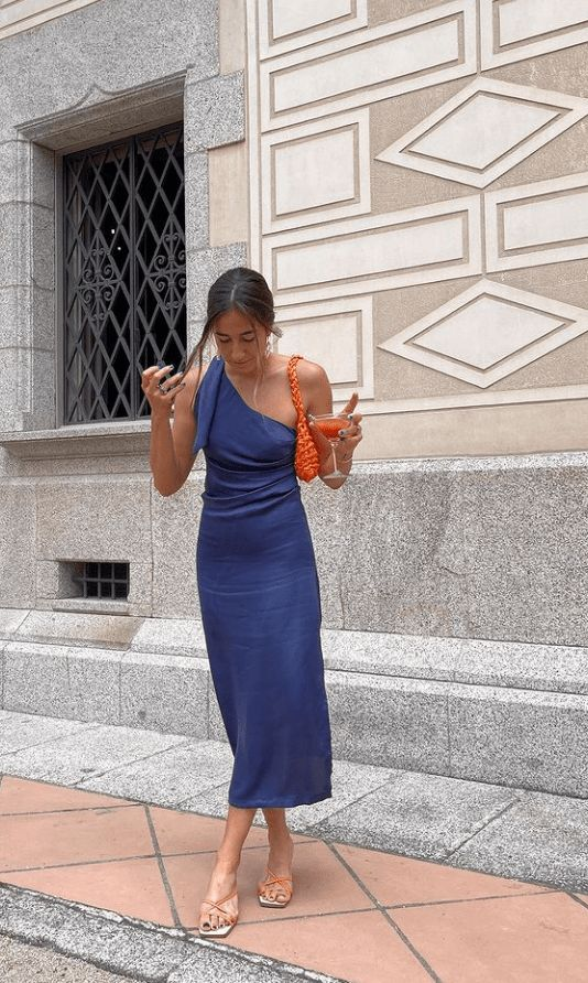 Women's Summer One Shoulder Long Formal Prom Dress Sleeveless Slim Fit For Wedding Guest Y4753