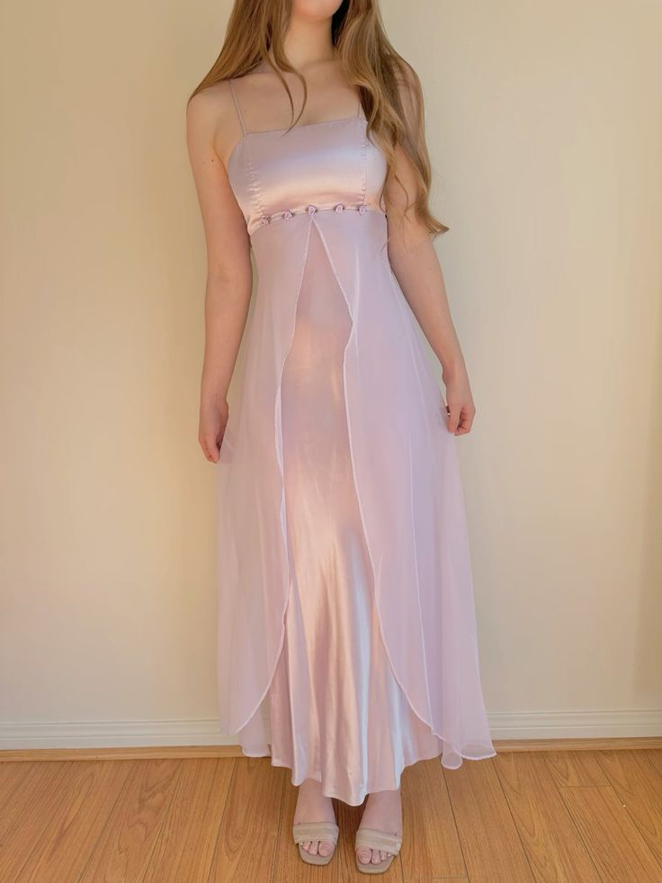 Pretty Pink Satin Long party Dress Formal Evening Dress SP100