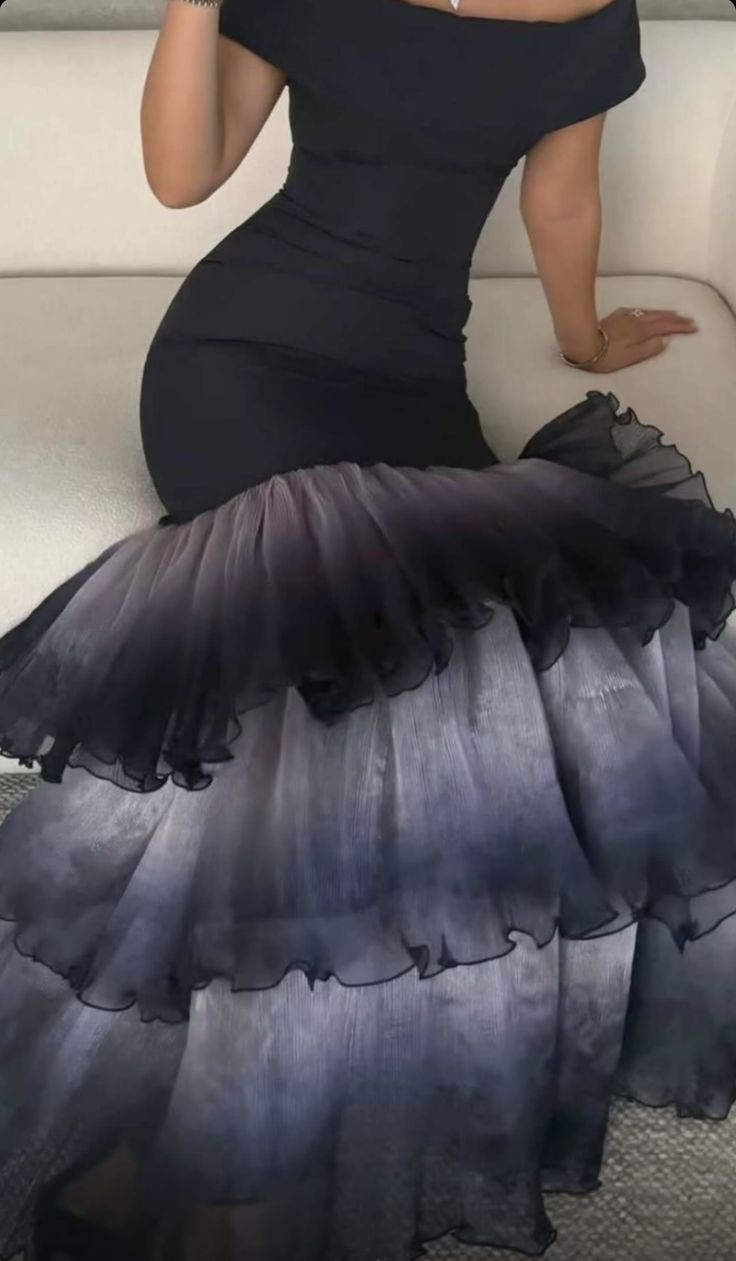 Gorgeous Off The Shoulder Satin Tulle Layered Mermaid Long Party Dress Prom Dresses SP903