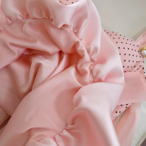 Sweet Polka Dot Pink Corset A Line Short Party Homecoming Dress Y8820