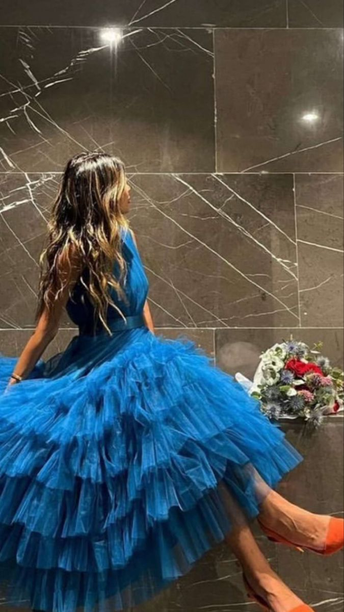 Modest A-line Tulle Evening Dress Y4004