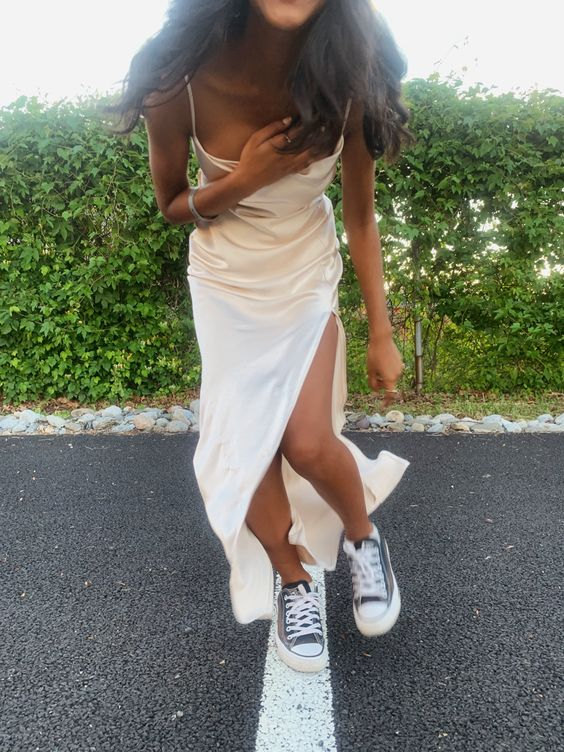 Elegant Spaghetti Straps Long Prom Dress With Split,Senior Prom Gown Y7249
