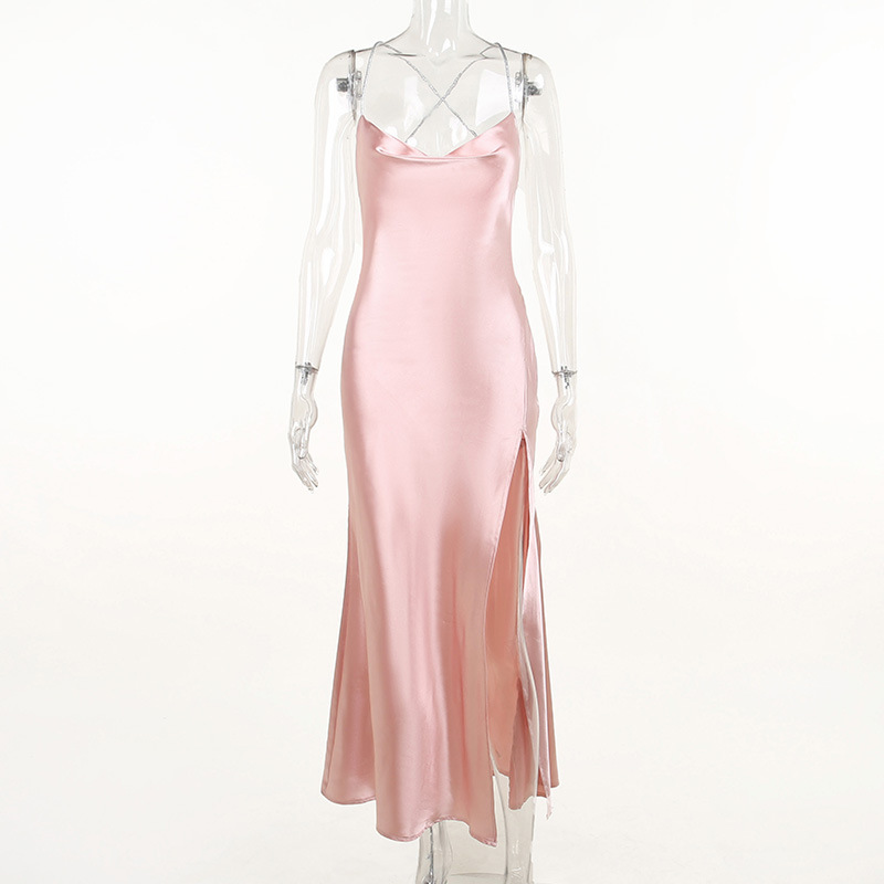 Sexy Pink Mermaid Long Prom Dress,Backless Pink Evening Dress Y1933