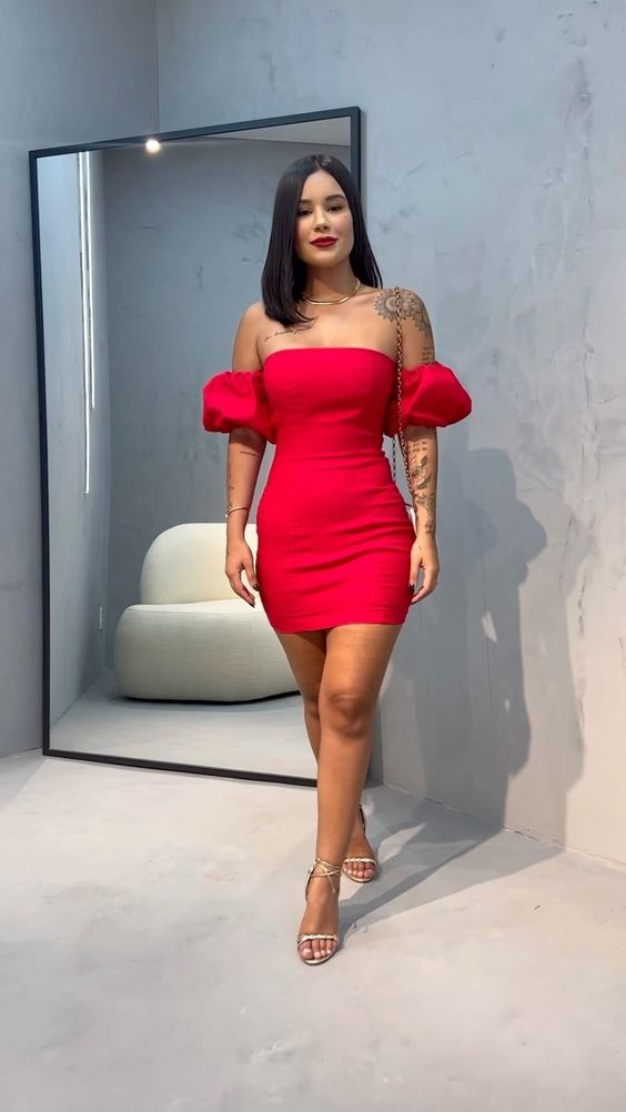 Sexy Red Tight Homecoming Dress,Red Cocktail Dress Y3056