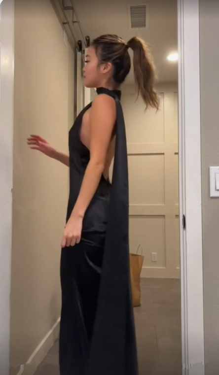 Elegant Black Backless Long Prom Dress,Black Evening Dress Y7426