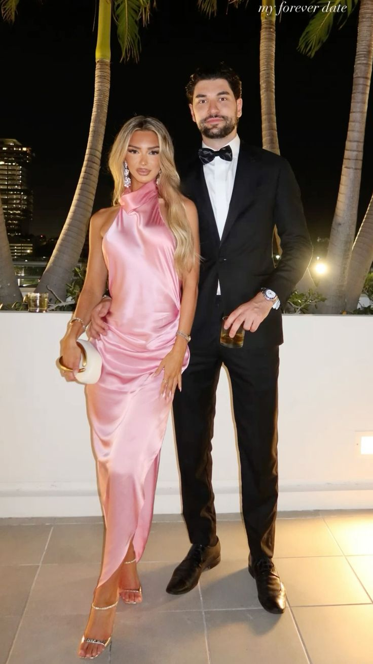 Charming Pink Halter Sleeveless Satin Long Wedding Guest Dress Formal Evening Dress SP279