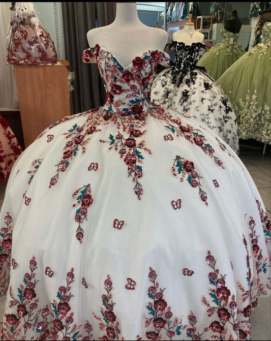 Stunning Off The Shoulder Ball Gown Quinceanera Dress Sweet 16 Dress Y6191