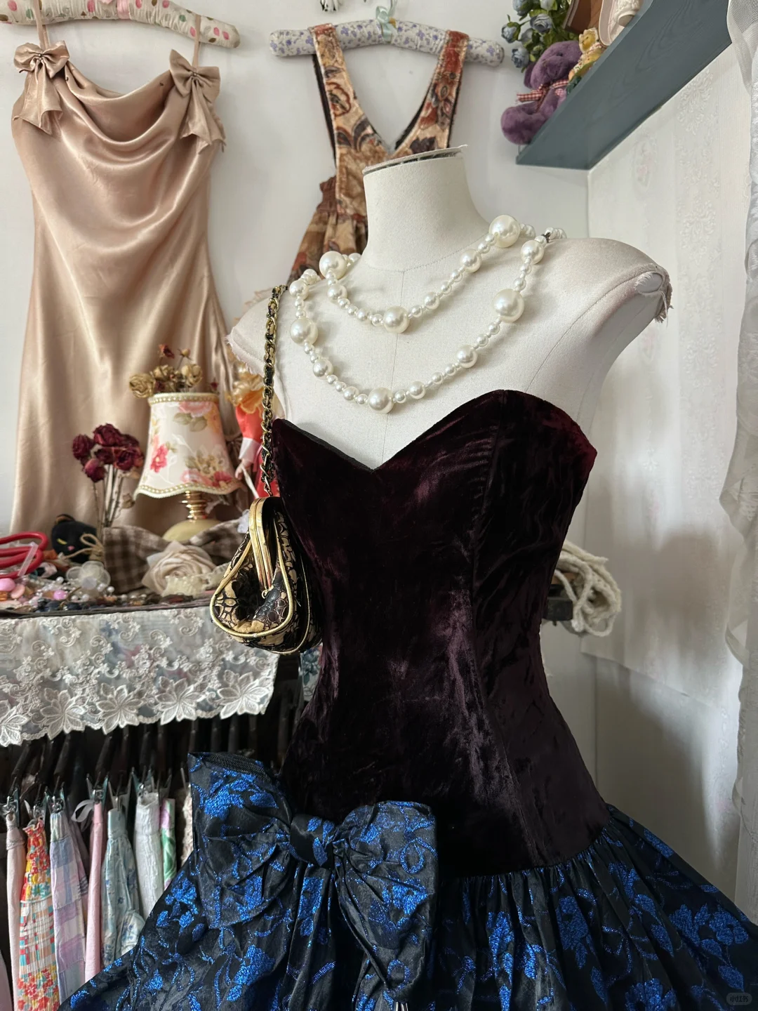 Vintage Strapless Satin Print Floral Birthday Outfits Formal Graduation Homecoming Dress With Bow Y9003