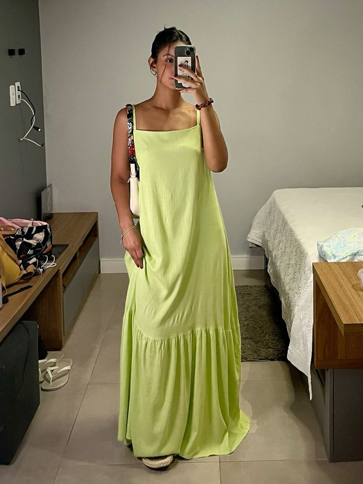 Simple Green Straps Long Evening Dress,Green Maxi Dress Y6938