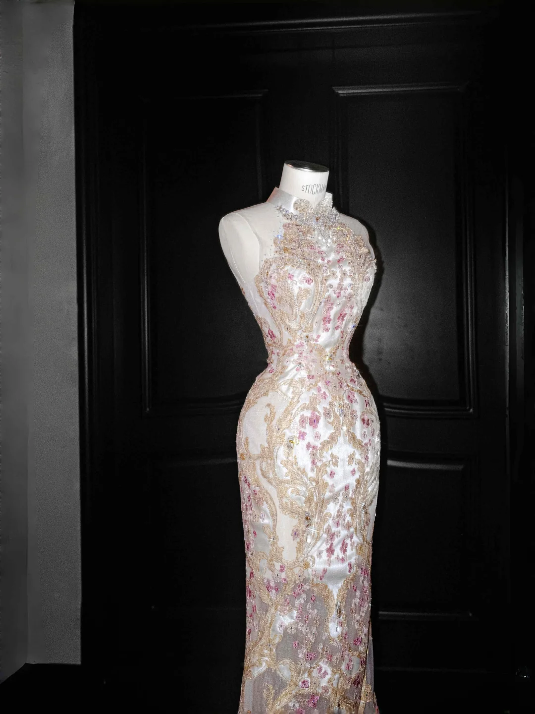 Classy Tulle Appliques Sequins Mermaid Prom Dress,Slit Formal Evening Dress Y8661