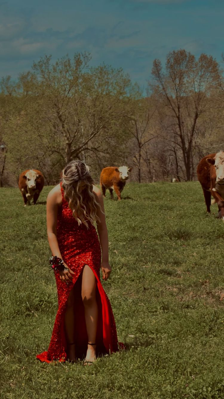 Elegant One Shoulder Red Sequins Long Prom Dress Side Split Y966