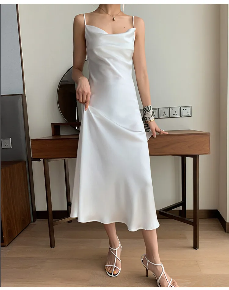 Sexy Spaghetti Straps Silk Prom Dress,Bridesmaid Dress Y1357