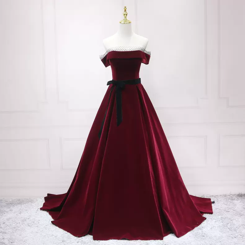 Elegant Burgundy Prom Dress Simple Prom Dress s21