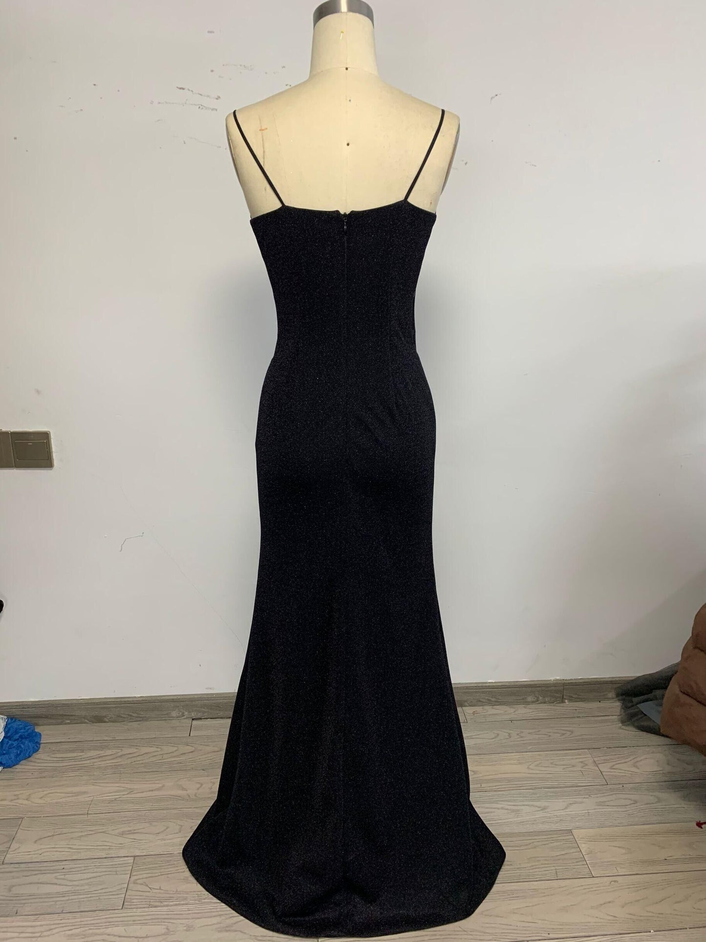 Black Long Prom Dresses,Strapless Mermaid Evening Dresses,Sparkle Tight Prom Dresses S7919